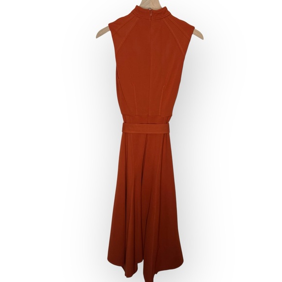 KAREN MILLEN Rust High Neck Dress - Picture 2 of 5